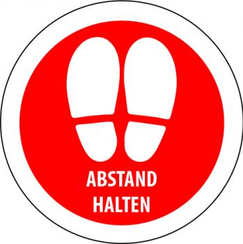 Fußbodenaufkleber RUND Abstand halten